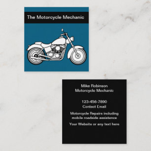 Moderna mogna motorcykelmekaniska Affärskort Fyrkantigt Visitkort