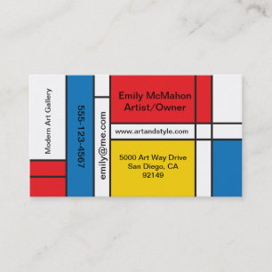 Moderna Mondrian inspirerade visitkortar Visitkort