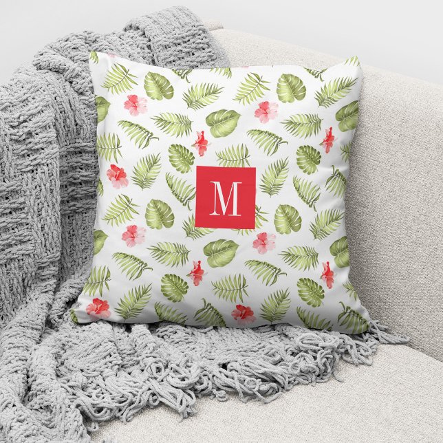 Moderna Monogram Botaniska Palmblad Kudde (Skapare uppladdad)