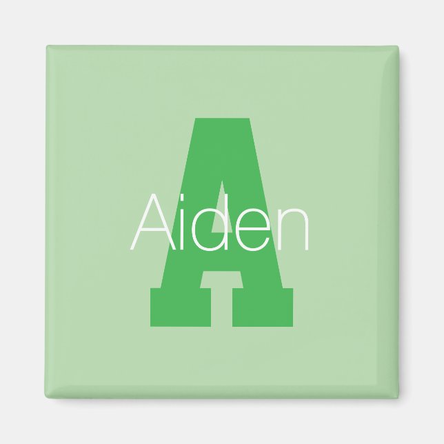 Moderna Monogram i blek- och kellygrön Magnet (Framsidan)