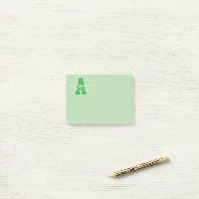Moderna Monogram i kraftiga bokstäver | Ljust och  Post-it Block (On Desk)