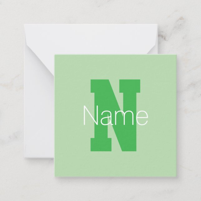 Moderna Monogram i modern stil | Ljust och Kellygr Anteckningskort (Framsida)