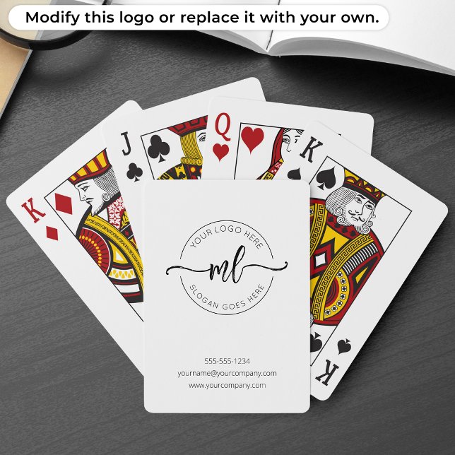 Moderna Monogram Initialer Logo Vitt Casinokort (Skapare uppladdad)