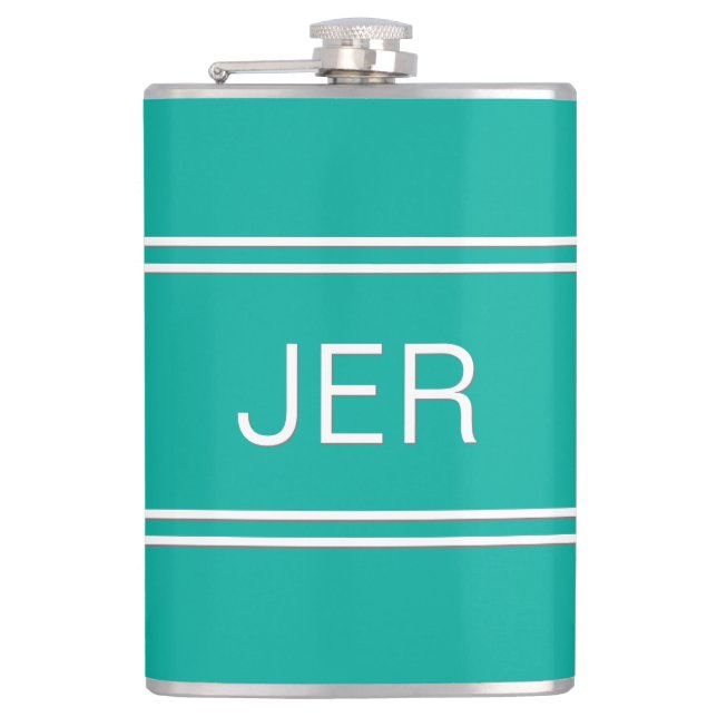 Moderna Monogram Initialer Minimalistisk Enkel Tea Fickplunta (Framsidan)