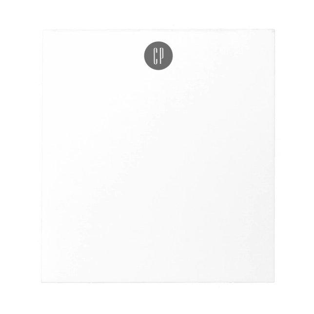 Moderna monogram professionella enkla initialer anteckningsblock (Framsida)