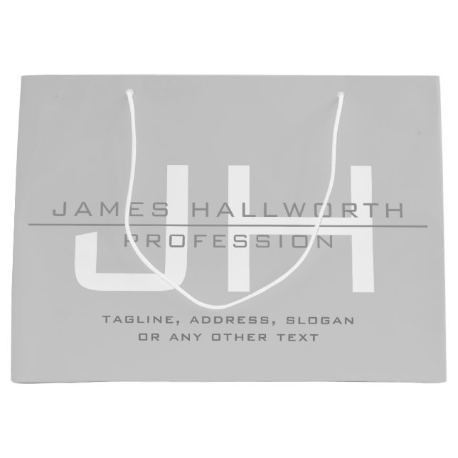 Moderna monograminitialer (eller annan text) Grå (Framsidan)