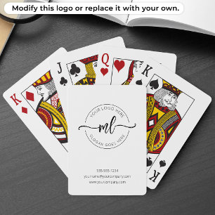 Moderna Monograminitialer Logo Vitt Casinokort