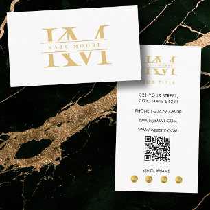 Moderna monograminitialer professionell vitguld visitkort