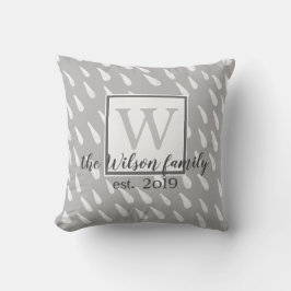 moderna monogramkuddar av anpassningsbar grått och kudde