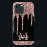 Moderna monogrammade drivrutiner Ro Guld Glitter F<br><div class="desc">Elegant, modern, ro guld, droppar anpassningsbar personlig namn och monogrammat glitter. Den här designen har gnistran rosa ros guld glitter droppar på svart bakgrund med personlig i anpassningsbar, inledande och första namn. Perfekt feminin gåva till flickor och kvinnor som kärlek söt trendig glam sak. Kontakta mig om du behöver hjälp...</div>