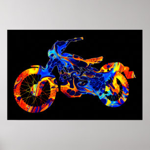 MODERNA MOTOCROSS TRENDIGA FÄRGGLADA ABSTRAKTA KON POSTER