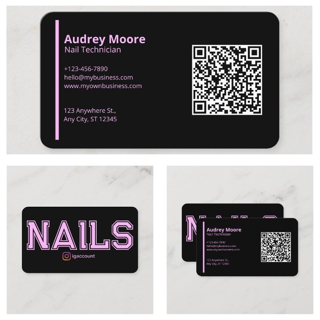 Moderna nagelteknikers mallar visitkort (Modern Nail Technicians Templates Business Card
)