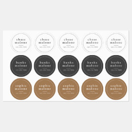 Moderna namn och telefonnummer Barn Skolmaterial Klistermärke