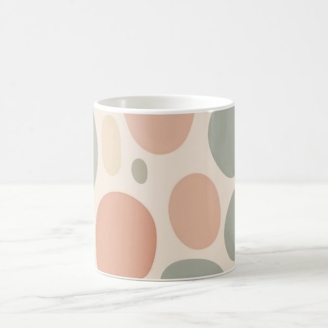 Moderna neutrala abstrakta organiska former  kaffemugg (Center)