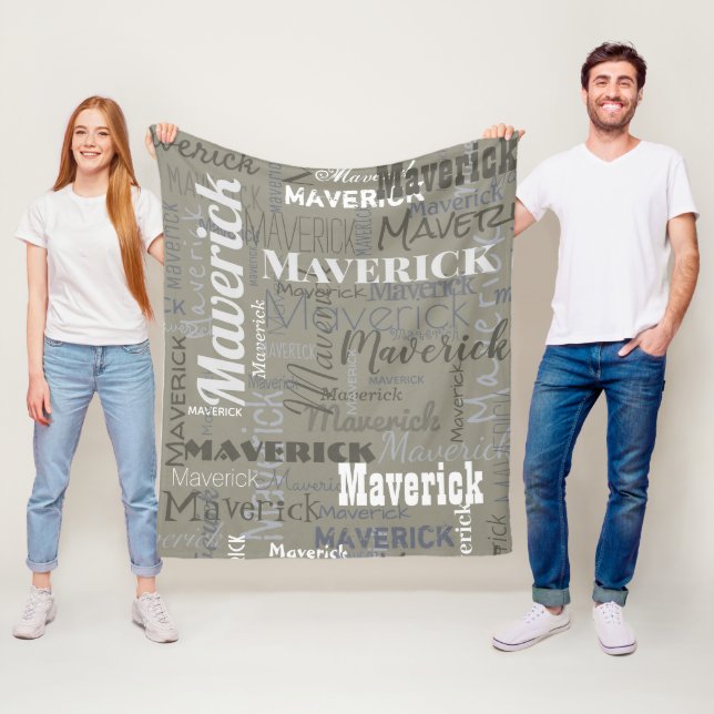 Moderna Neutralter vid Namn som repeterar Mönster Fleecefilt (På plats)