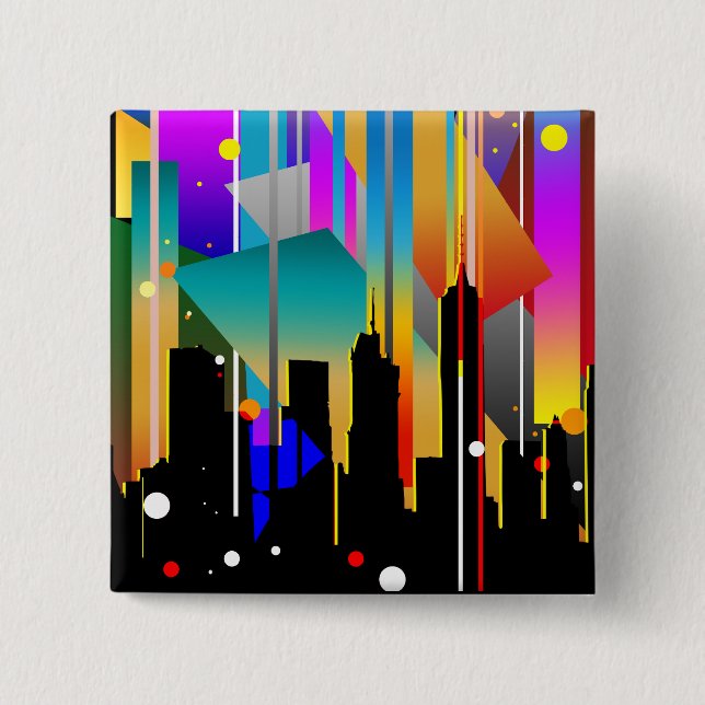 Moderna New York Geometriska Former Abstrakt Knapp (Framsida)