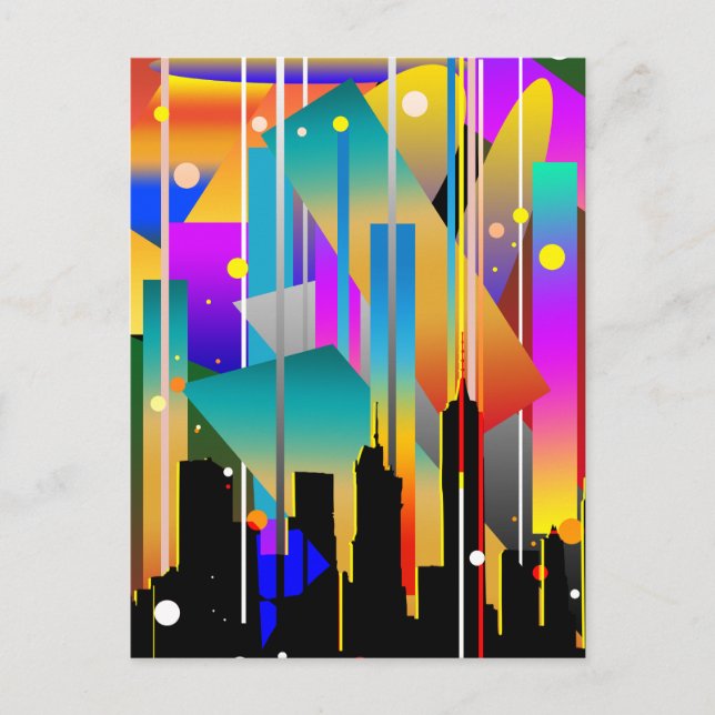 Moderna New York Geometriska Former Abstrakt Vykort (Framsida)