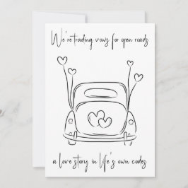 moderna nygifta bröllopsannonser för hemliga vigsl inbjudningar