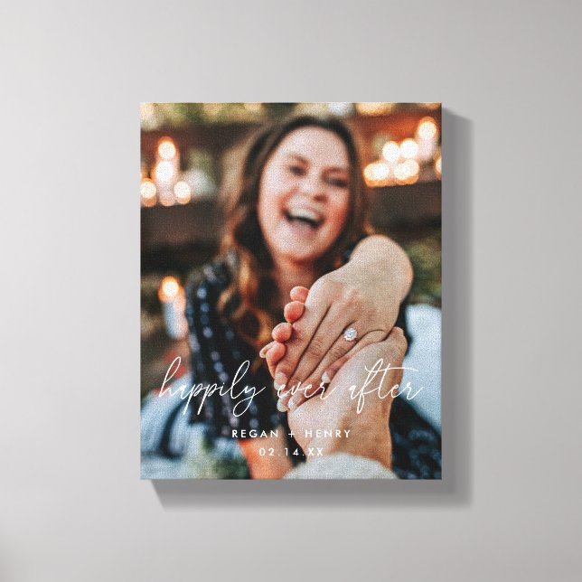 Moderna Nygifta Par Med Hela Fotografiet Canvastryck (Framsida)