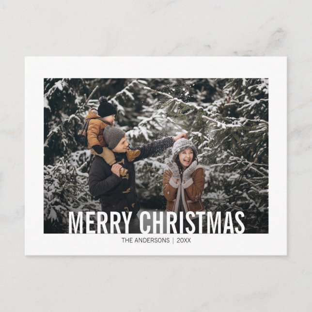 Moderna och djärva julfirande fotopostkort helg vykort (Framsida)