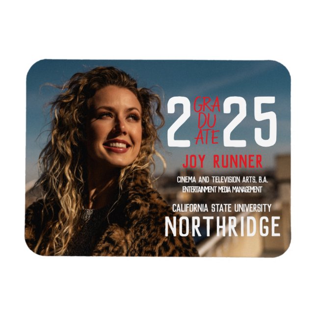 Moderna och djärva klass 2025 Fotoexamen Magnet (Horisontell)