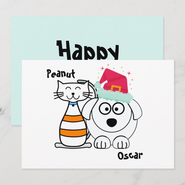 Moderna och söta bästa vänner för alltid jul julkort (Fram/baksida)