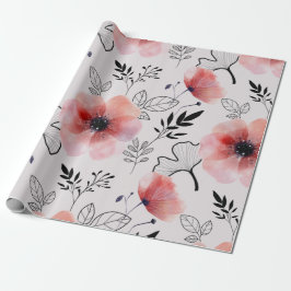 Moderna ömtåliga orangea blomblad presentpapper