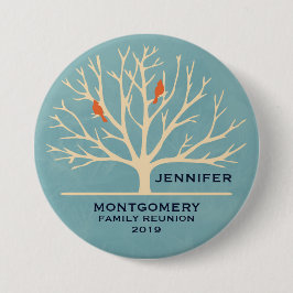 Moderna Orange fåglar i familjen Large Träd Knapp