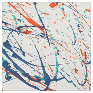 Moderna orange splatters för blåttkrickavattenf tyg