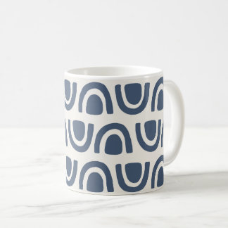 Moderna organiska valvblock Navy Cream-mönster Kaffemugg