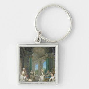 Moderna oskulder, 1728 fyrkantig silverfärgad nyckelring