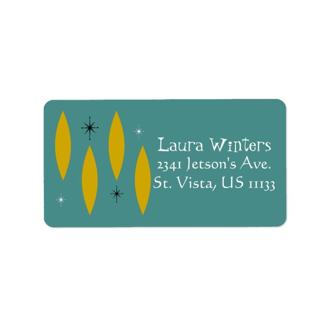 Moderna Ovaler i mitten av århundradet, Starbursts Adressetikett (Framsidan)
