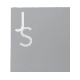 Moderna överlappande initialer med monogram | Grå Anteckningsblock
