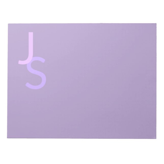 Moderna överlappande initialer med monogram | Lila Anteckningsblock (Framsida)