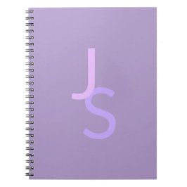 Moderna överlappande initialer med monogram | Lila Anteckningsbok
