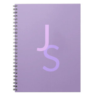 Moderna överlappande initialer med monogram Lila Anteckningsbok