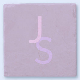 Moderna överlappande initialer med monogram | Lila Stenunderlägg