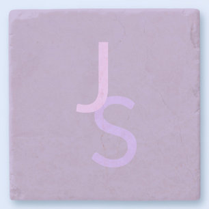 Moderna överlappande initialer med monogram Lila Stenunderlägg