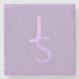 Moderna överlappande initialer med monogram | Lila Stenunderlägg