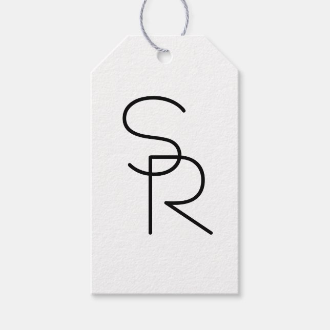 Moderna överlappande initialer presentetikett (Framsidan)