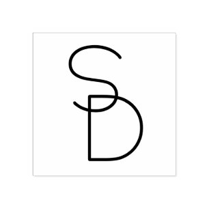 Moderna överlappande initialer stämpel