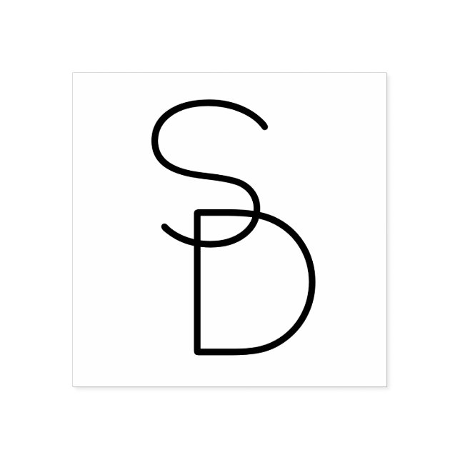 Moderna överlappande initialer stämpel (Tryck)