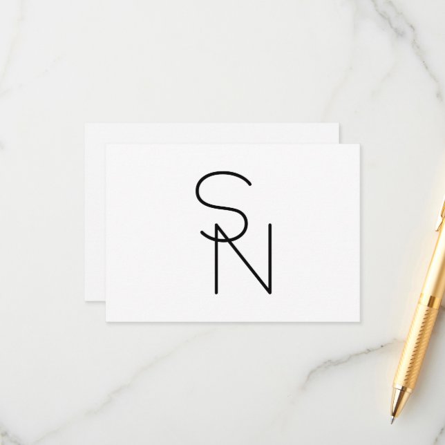 Moderna överlappande initialer tilläggskort (Fram/Back In Situ)