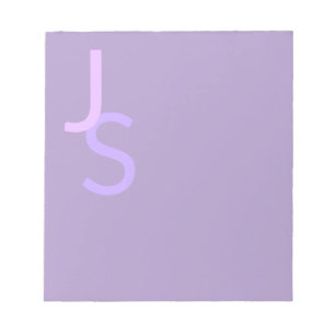 Moderna överlappande monogram initialer   Lila Anteckningsblock