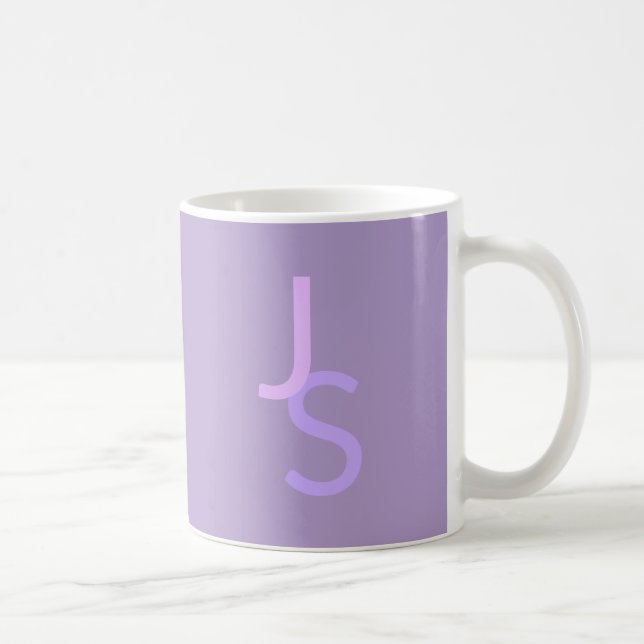 Moderna överlappande monograminitialer | Lila Kaffemugg (Höger)