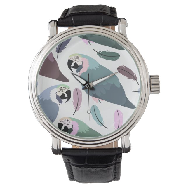Moderna papegojor Tropiskt mönster  Armbandsur (Framsida)