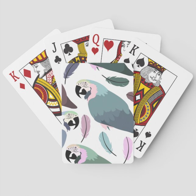 Moderna papegojor Tropiskt mönster  Casinokort (Baksidan)