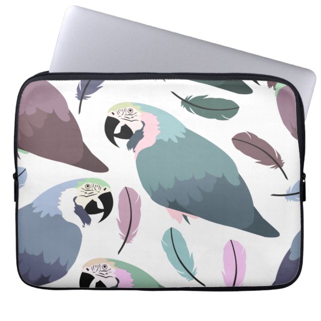 Moderna papegojor tropiskt mönster  laptop fodral (Framsidan)
