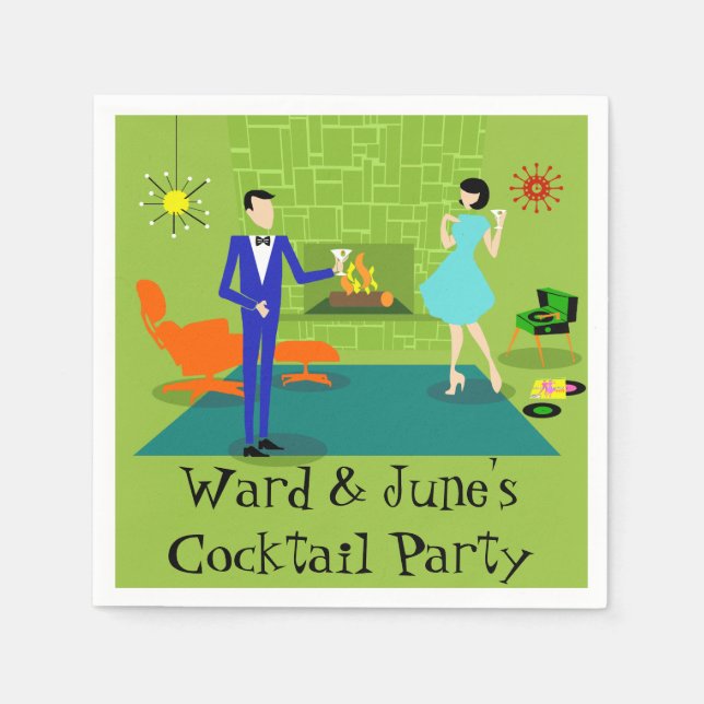 Moderna par Pappra blöjor för medelårhundradet Pappersservett (Framsidan)