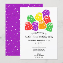 Moderna påssjuka Candy Sweet-Födelsedagsfest Inbjudningar